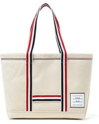 Thom Browne - Kleine Tote Bag Aus Canvas - Lyst