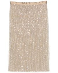 Ami Paris - Sequin-Embellished Pencil Midi Skirt - Lyst