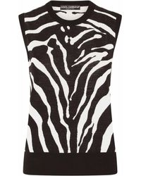 Dolce & Gabbana - Zebra Intarsia-knit Vest - Lyst
