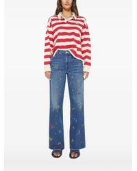Mother - The Boxy Match Striped Long-Sleeve Polo Shirt - Lyst