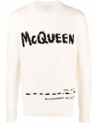 McQueen - Alexander Mc Queen Graffiti Intarsia-knit Jumper - Lyst