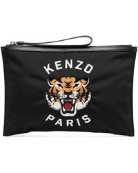 KENZO - Tiger-head-motif Clutch Bag - Lyst