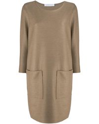 Harris Wharf London Vestido suelto con cuello redondo - Marrón