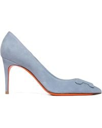 Santoni - 85Mm Sibille Suede Heeled Pumps - Lyst
