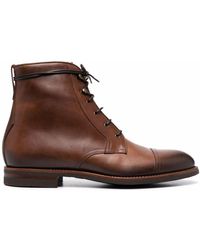 SCAROSSO - Shearling-lined Lace-up Leather Boots - Lyst
