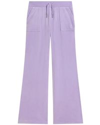 Juicy Couture - Low-Rise Velour Track Pants - Lyst