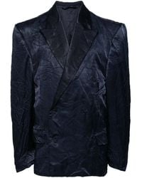 Balenciaga - Crinkle-Effect Double-Breasted Blazer - Lyst