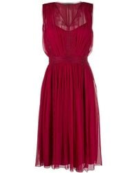 Alberta Ferretti - Sleeveless Silk Midi Dress - Lyst