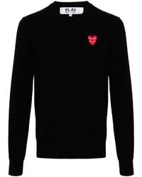 COMME DES GARÇONS PLAY - Heart-Patch Wool Jumper - Lyst