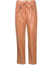 Armani Exchange - High-waist Faux-leather Trousers - Lyst