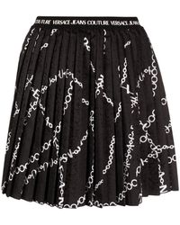 Versace - Chain-link Print Pleated Skirt - Lyst