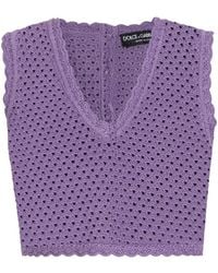 Dolce & Gabbana - Crochet Crop Top - Lyst