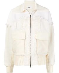Goen.J - Frayed-Detail Bomber Jacket - Lyst