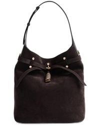 Borbonese - Medium Premiere Suede Toggle-Fastening Bucket Bag - Lyst