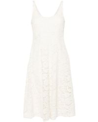 Prada - Robe En Dentelle Fleurie À Coupe Évasée - Lyst