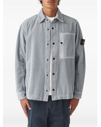 Stone Island - Sobrecamisa De Pana Con Motivo Compass - Lyst