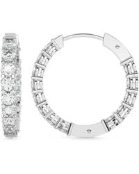 Diamond Essentials - Diamond Hoop Earrings - Lyst