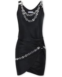 Rabanne - Vestido corto con aplique de cadenas - Lyst