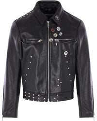 Enfants Riches Deprimes - Studded Graphic Leather Jacket - Lyst