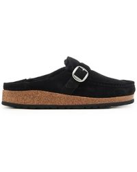 Birkenstock - Shearling Suede Buckley Mules - Lyst