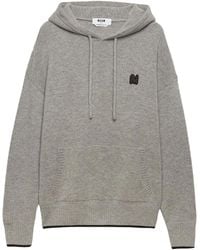 MSGM - Logo-Embroidered Hoodie - Lyst
