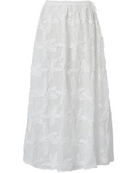 FARM Rio - Floral-Appliqué Long Skirt - Lyst