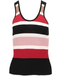Isaia - Striped Ribbed-Knit Sleeveless Top - Lyst