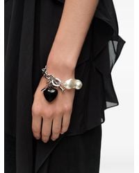 Bimba Y Lola - Chain And Pearl Heart Bracelet - Lyst