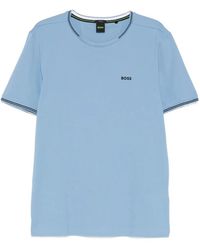 BOSS - Stretch-Cotton T-Shirt With Stripes And Logo - Lyst