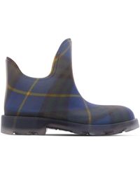 Burberry - Marsh Checked Rubber Ankle Boots - Lyst