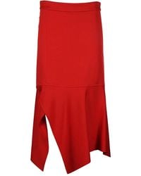 Victoria Beckham - Asymmetric Midi Skirt - Lyst