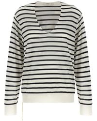 Fendi - Striped V-Neck Sweater - Lyst