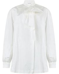 Alberta Ferretti - Bow-Detail Long-Sleeved Shirt - Lyst