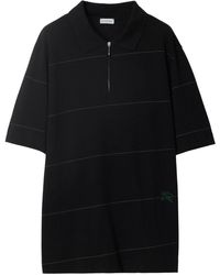 Burberry - Logo-embroidered Striped Polo Shirt - Lyst