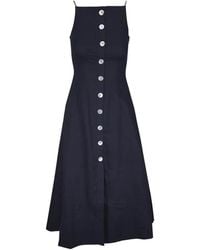 Veronica Beard - Button-Down Spaghetti-Strap Midi Dress - Lyst