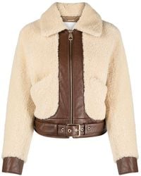 Chloé - Shearling Leather Bomber Jacket - Lyst