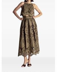 MOUTAKI - Floral-Embroidered Scalloped Top - Lyst