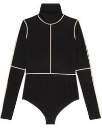 MM6 by Maison Margiela - High-Neck Panelled Bodysuit - Lyst