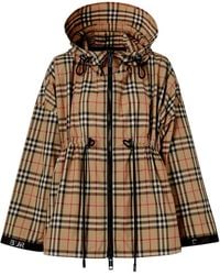 Burberry - チェック フーデッドジャケット - Lyst