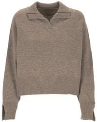Purotatto - Spread-Collar Cashmere Sweater - Lyst