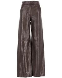 FEDERICA TOSI - Crocodile-Effect Leather Trousers - Lyst