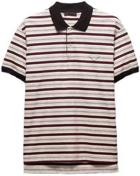 Prada - Short-Sleeved Cotton Polo Shirt - Lyst