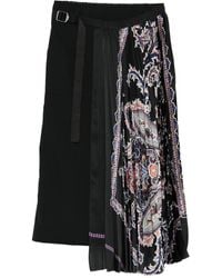 Sacai - Pleated Paisley-Print Skirt - Lyst