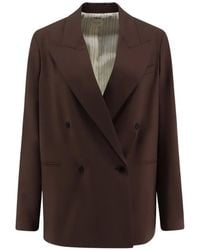 Alysi - Double-Breasted Peak-Lapel Blazer - Lyst