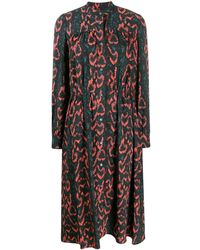 Calvin Klein Vestido camisero con estampado de piel de serpiente - Negro