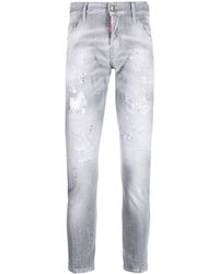 DSquared² - Mid-rise Distressed Skinny Jeans - Lyst