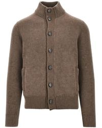 THE M.. - Button-Up Wool Cardigan - Lyst