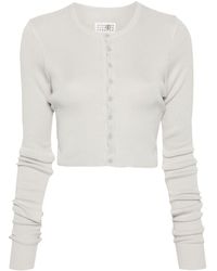 MM6 by Maison Martin Margiela - Knitted Cropped Cardigan - Lyst