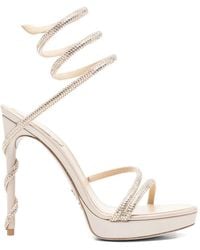 Rene Caovilla - Margot Embellished-Spiral Heeled Sandals - Lyst