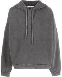 Acne Studios - Oversized Drawstring Hoodie With Washed Texture And Subtle Logo Patch - Lyst